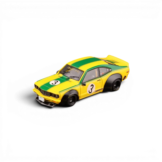 INNO64 Mazda RX-3 Savanna LBWK Yellow Green #3 1:64