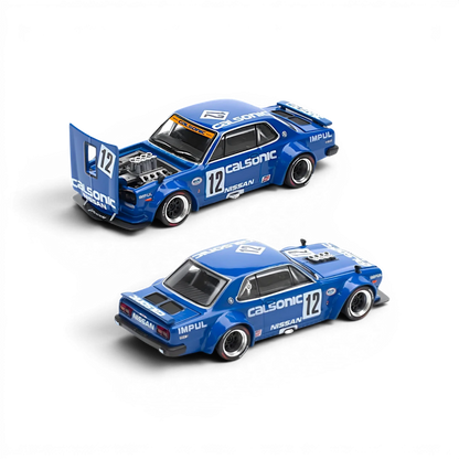 (Pre-Order) PopRace Skyline GT-R V8 Drift (Hakosuka) Calsonic Blue 1:64