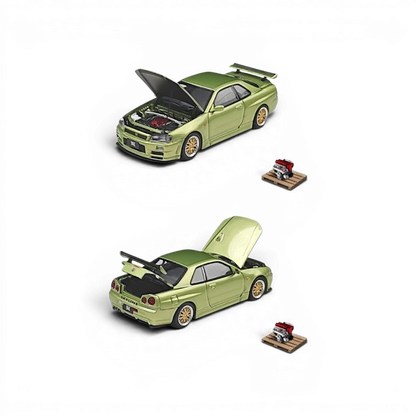 Cool ART Nissan Skyline GT-R R34 Jade Green 1:64