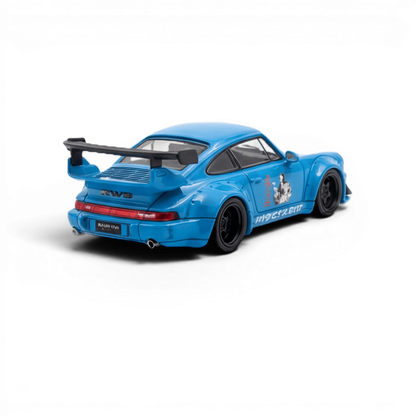 Mini Station Porsche 911 964 RWB HIDEYOSHI blue 1:64