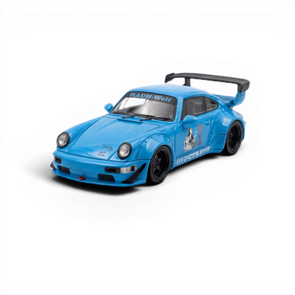 Mini Station Porsche 911 964 RWB HIDEYOSHI blue 1:64