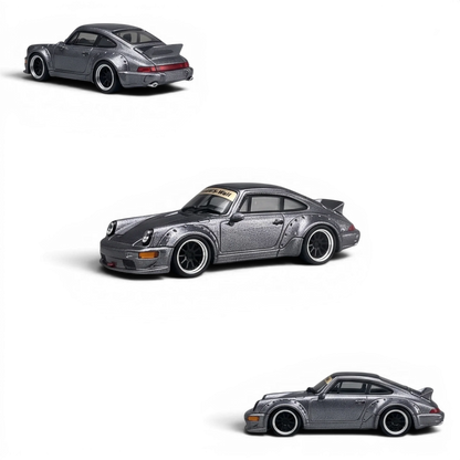 CM Model Porsche 964 Widebody Metallic Gray 1:64