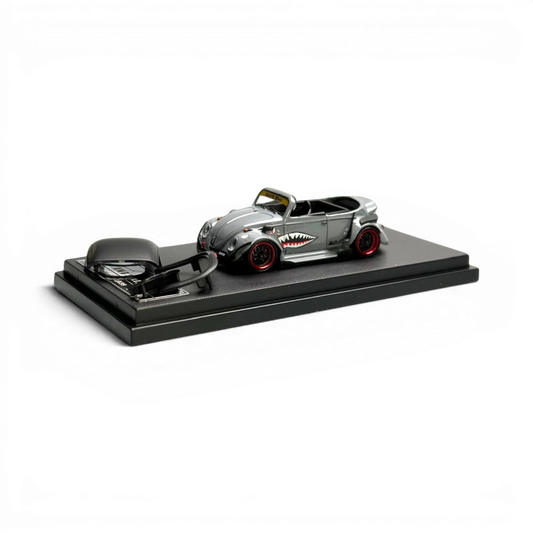 HKM Model VW Beetle Convertible Grey Shark Mouth 1:64