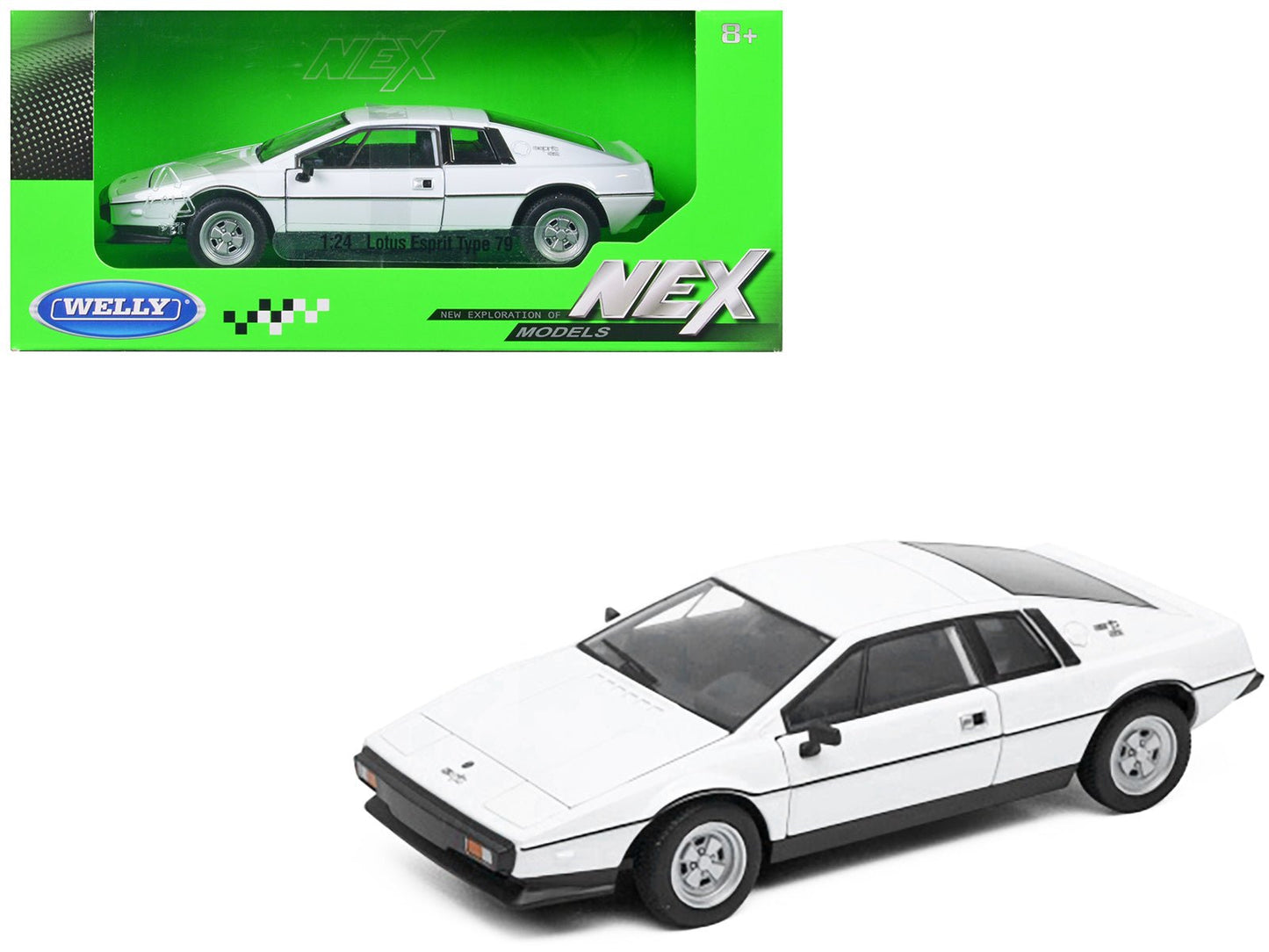 Lotus Esprit S2 Type 79 White "NEX Models" Series 1/24 Diecast Model Car by Welly  free shipping USA