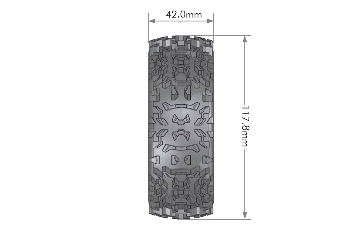 Louise R/C B-Pioneer 1/8 Off-Road Buggy Tires, 17mm Hex, Mounted on Black Spoke Rim, Soft, Front/Rear (2) LT3130SB