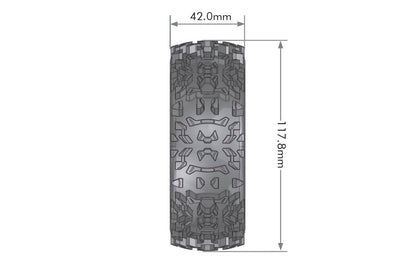 Louise R/C B-Pioneer 1/8 Off-Road Buggy Tires, 17mm Hex, Mounted on Black Spoke Rim, Soft, Front/Rear (2) LT3130SB