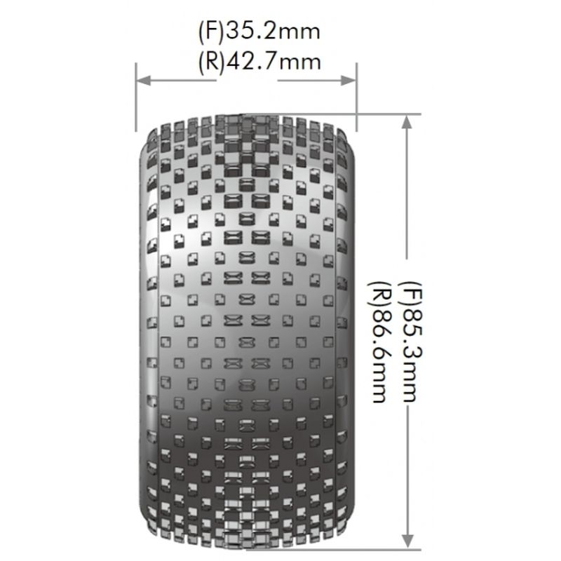Louise R/C E-Hornet 1/10 4WD Front Buggy Tire Soft, 12mm Hex, Mounted LT3170SWKF