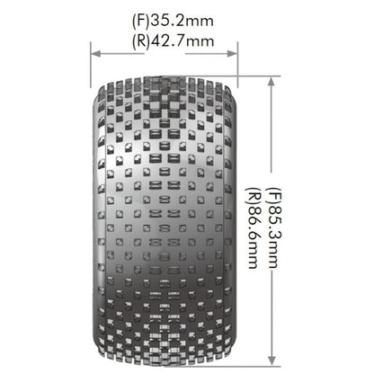 Louise R/C E-Hornet 1/10 4WD Front Buggy Tire Soft, 12mm Hex, Mounted LT3170SWKF