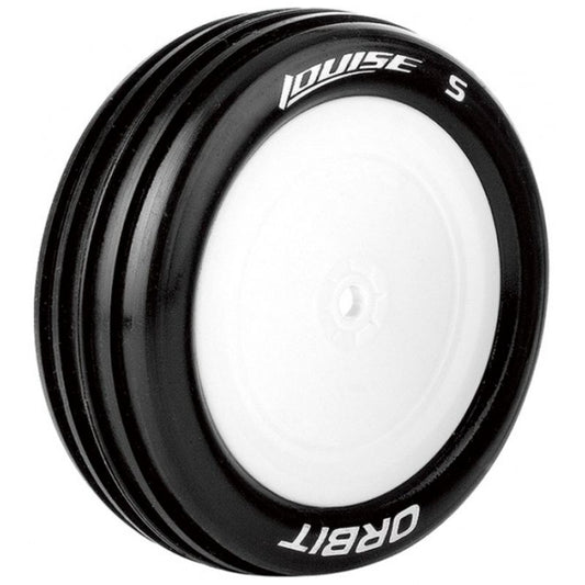 Louise R/C E-Orbit 1/10 2WD Front Buggy Tire, Soft, Mounted on White LT3182SWLF