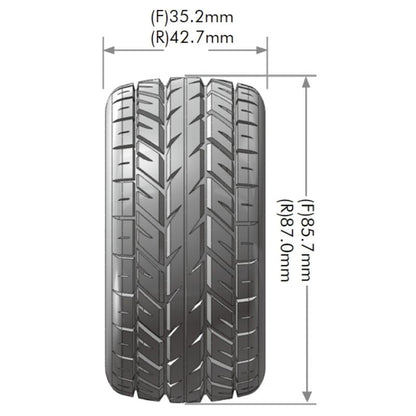 Louise R/C E-Rocket 1/10 4WD Rear Buggy Tire, Soft, Mounted on White LT3188SWKR