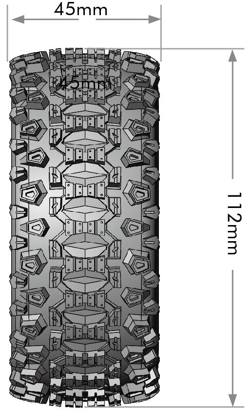 Louise R/C SC-Uphill 1/10 Short Course Tires, Soft, 12, 14 & 17mm Removable Hex Glued on Black Rim (2) LT3223SB