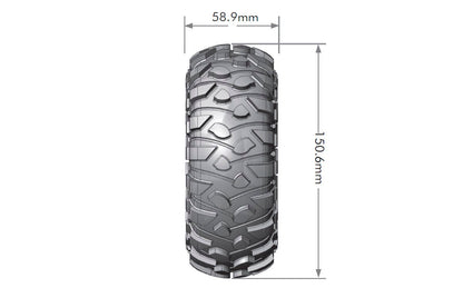 Louise R/C CR-Rowdy 1/10 2.2" Crawler Tires, 12mm Hex, Super Soft, Mounted on Black Rim, Front/Rear (2) LT3238VB