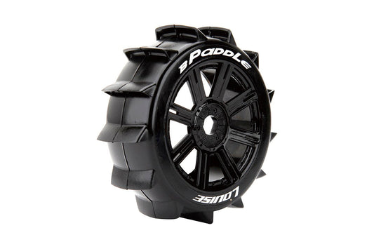 Louise R/C B-Paddle 1/8 Off-Road Buggy Tires, 17mm Hex, Mounted on Black Spoke Rim, Soft, Front/Rear (2) LT3249SB