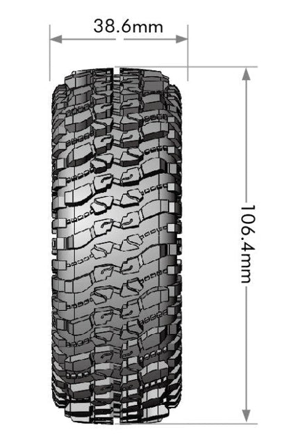 Louise R/C CR-Champ 1/10 1.9" Crawler Class 1 Tires, Super Soft, (2) LT3345VI