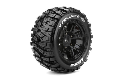 Louise RC MFT X-Mallet Monster Truck Belted Tires Mounted 24mm Hex Arrma Kraton 8S (2) LT3350BM