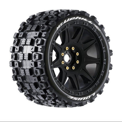 Louise R/C MT-Uphill Speed 1/8 3.2 Monster Truck Belted Tires Mounted Low Profile 17mm Hex 0" & 1/2" Offset (2) LT3354SB