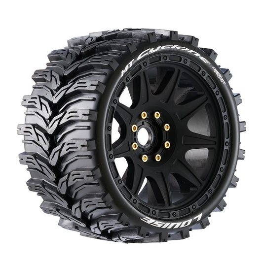 Louise R/C MT-Cyclone Speed 1/8 Monster Truck Belted Tires Mounted Low Profile 17mm Hex 0" & 1/2" Offset (2) LT3356SB