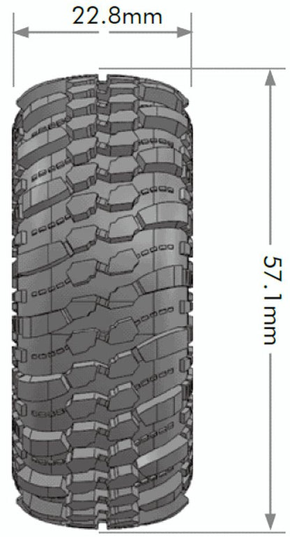 Louise R/C CR-Champ 1/18, 1/24 1.0" Crawler Tires, 7mm Hex, Super (2) LT3366VB