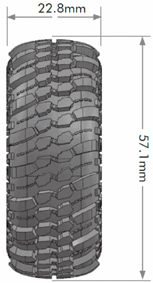 Louise R/C CR-Champ 1/18, 1/24 1.0" Crawler Tires, Super Soft, (2) LT3366VI