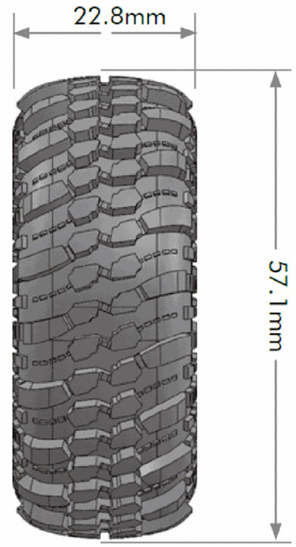 Louise R/C CR-Champ 1/18, 1/24 1.0" Crawler Tires, Super Soft, (2) LT3366VI