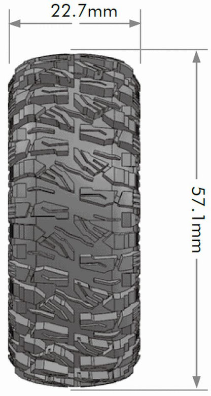 Louise R/C CR-Mallet 1/18, 1/24 1.0" Crawler Tires, 7mm Hex, Super (2) LT3367VB