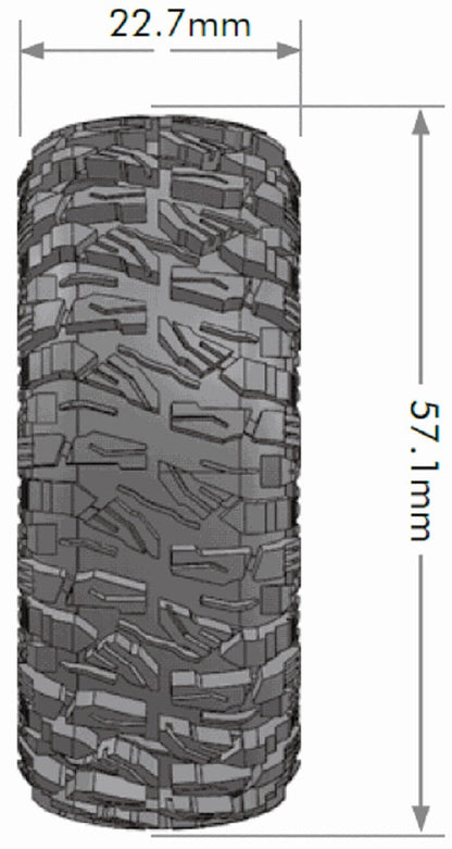 Louise R/C CR-Mallet 1/18, 1/24 1.0" Crawler Tires, 7mm Hex, Super (2) LT3367VI