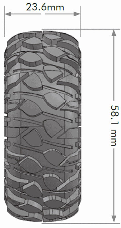 Louise R/C CR-Rowdy 1/18, 1/24 1.0" Crawler Tires, Super Soft,(2) LT3368VI