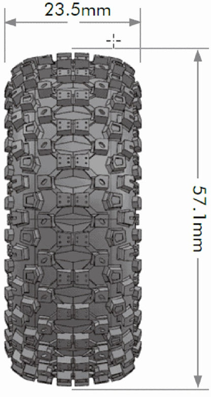Louise R/C CR-Uphill 1/18, 1/24 1.0" Crawler Tires, Super Soft, (2) LT3369VI