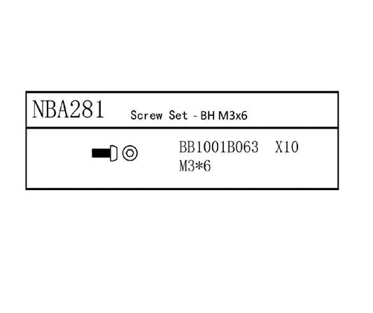 Louise R/C Screw Set - BH M3x6, for LDX Rally, LRX Rally, LTX Touring, NBA281