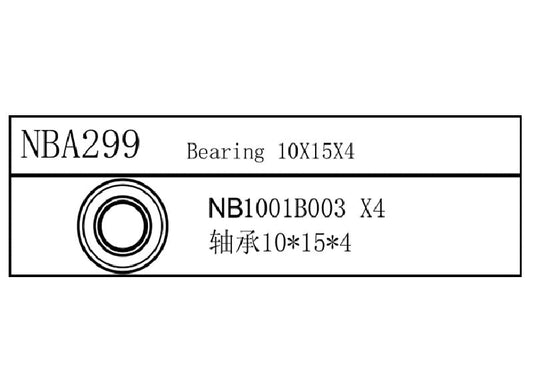 Louise R/C Bearing 10x15x4, for LDX Drift LRX Rally, LTX Touring, LMX NBA299