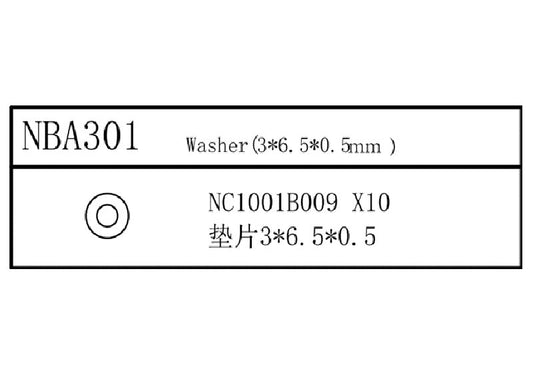 Louise R/C Washer (3x6.5x0.5mm), for LDX Drift, LRX Rally, LTX Touring, NBA301