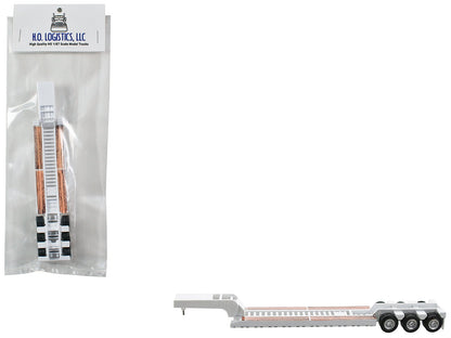 Low Boy Flatbed Trailer White 1/87 (HO) Plastic Model Car by HO Logistics  free shipping USA