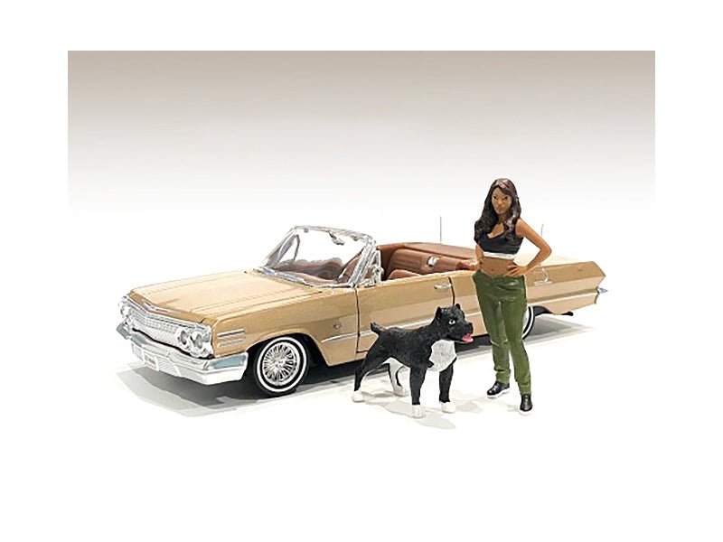 "Lowriderz" Figurine IV and a Dog for 1/18 Scale Models by American Diorama  free shipping USA
