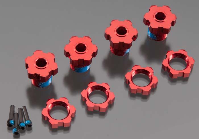 Traxxas 5353r 17mm Wheel Hubs & Nuts (4) T-Maxx Revo E-Revo E-Maxx Summit
