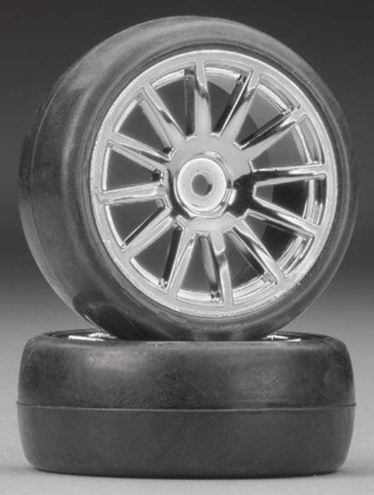 Traxxas 7573 LaTrax Rally Tires / Wheels Assembled Glued 12-Spoke ChrOmE (2)
