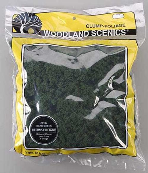 Woodland Scenics FC184 N/HO Clump Foliage Dark Green Train Scenery
