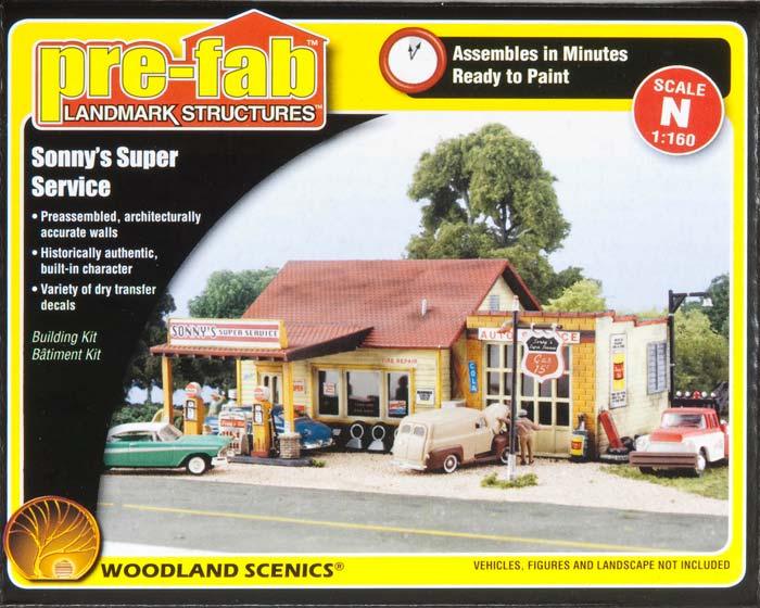 Woodland Scenics PF5203 N Pre-Fab Sonny's Super Service Structure Kit