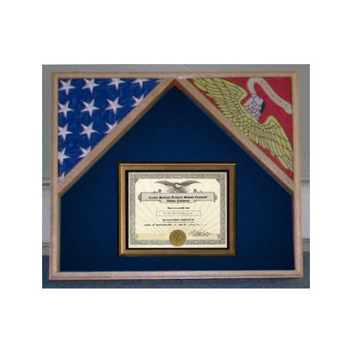 Military Flag Case For 2 Flags and Certificate Display Case - 4' x 6' Flag.