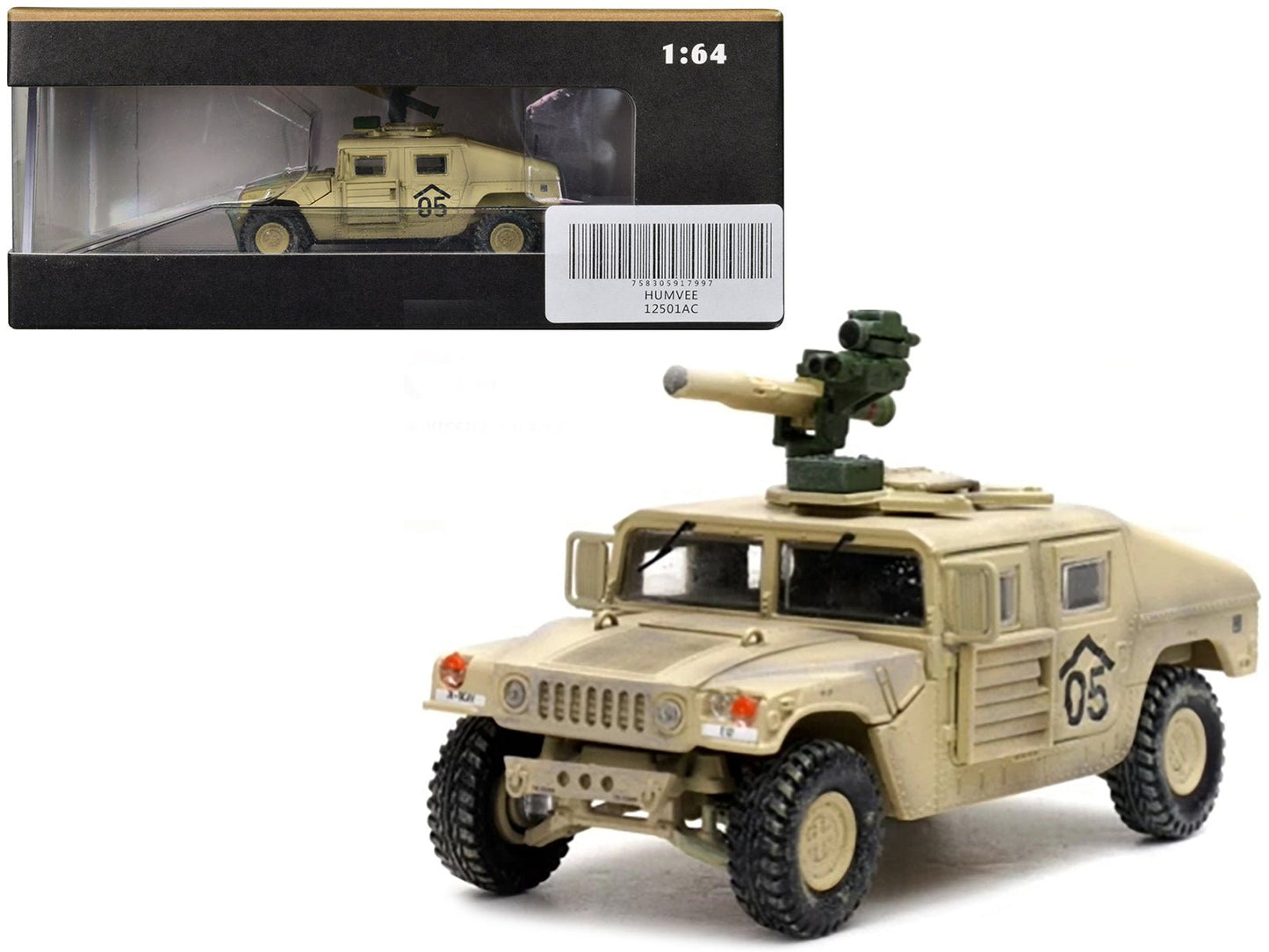 M1046 HUMVEE Tow Missile Carrier Desert Camouflage "E Troop 9th Regiment 2nd Brigade Combat Team 3rd Infantry Division (Mechanized) Iraq" (2003) "Military Miniature" Series 1/64 Diecast Model by Panzerkampf  free shipping USA