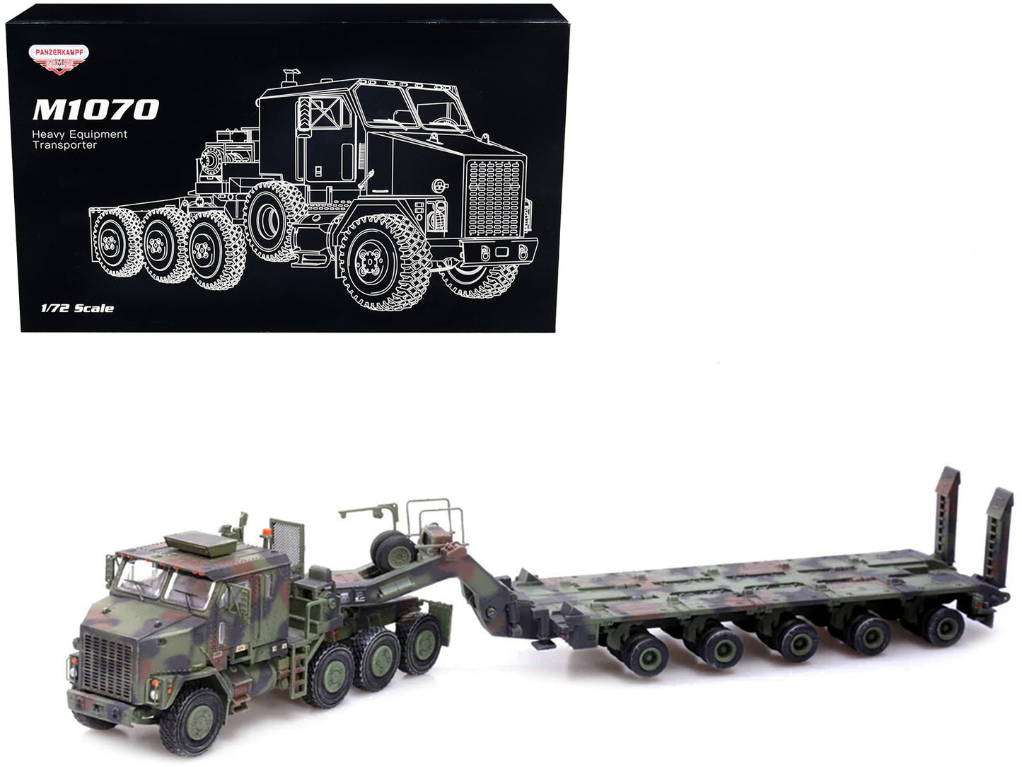 M1070 Heavy Equipment Transporter Army Camouflage "Armor Premium" Series 1/72 Diecast Model by Panzerkampf  free shipping USA