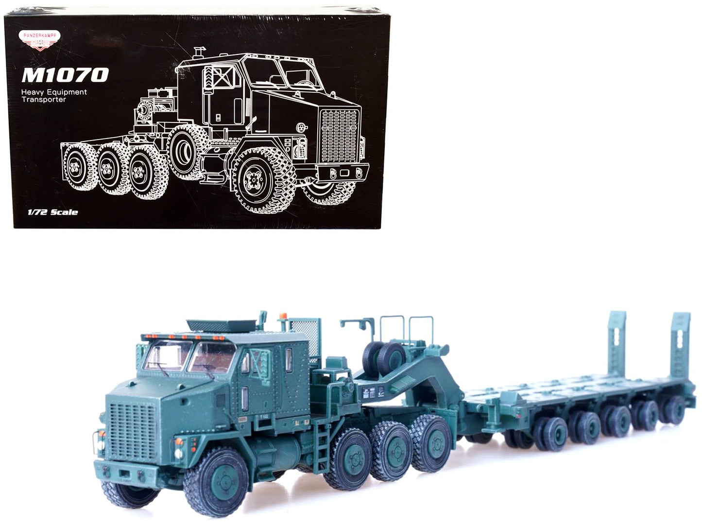 M1070 Heavy Equipment Transporter Army Green "Armor Premium" Series 1/72 Diecast Model by Panzerkampf  free shipping USA