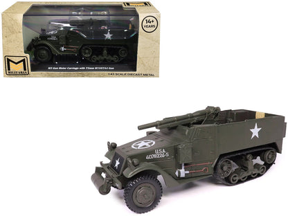 M3 Gun Motor Carriage with 75mm M1897A4 Gun Olive Drab "United States Army" 1/43 Diecast Model by Militaria Die Cast  free shipping USA