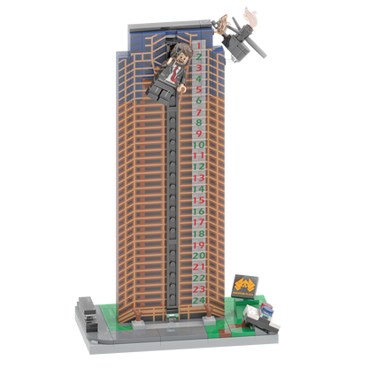 Die Hard Advent Calendar - It's Not Christmas Until Hans Gruber Falls - Nakatomi Plaza - Custom Printed Building Set Made Using LEGO® Parts