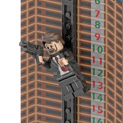 Die Hard Advent Calendar - It's Not Christmas Until Hans Gruber Falls - Nakatomi Plaza - Custom Printed Building Set Made Using LEGO® Parts