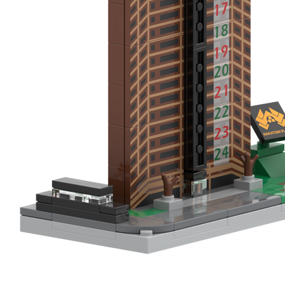 Die Hard Advent Calendar - It's Not Christmas Until Hans Gruber Falls - Nakatomi Plaza - Custom Printed Building Set Made Using LEGO® Parts