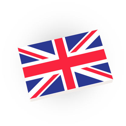 United Kingdom Country Flag - UK - Custom Printed - Made Using a LEGO Tile