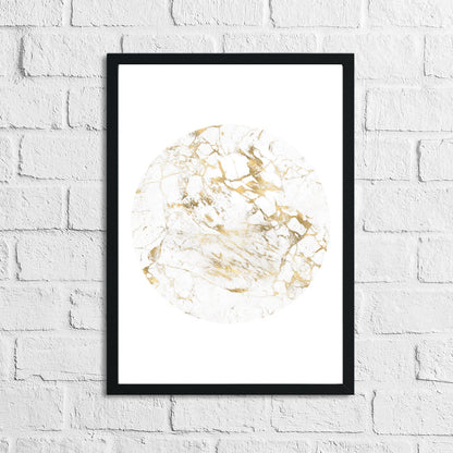 Marble White Gold Circle Home Simple Home Wall Decor Print by WinsterCreations™ Official Store