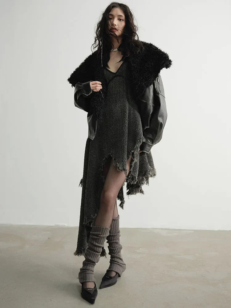Frandie Asymmetrical Frayed Dress by Marigold Shadows