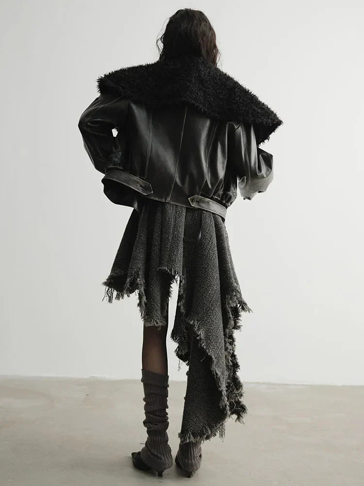 Frandie Asymmetrical Frayed Dress by Marigold Shadows