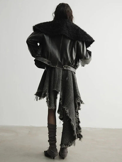 Frandie Asymmetrical Frayed Dress by Marigold Shadows
